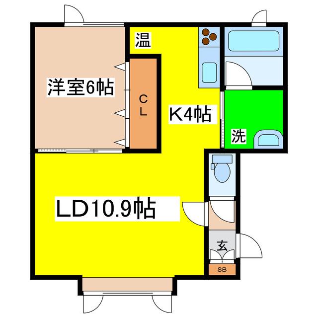 ウォームパレス(1LDK/2階)の間取り写真