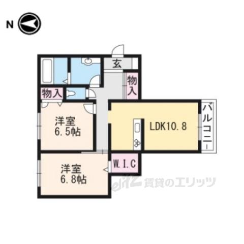 シャーメゾン峰山(2LDK/2階)の間取り写真
