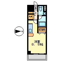 グランツGLANZ(ワンルーム/10階)の間取り写真