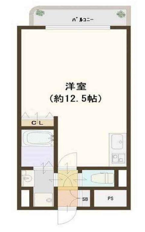 エスタブレ南森町(ワンルーム/7階)の間取り写真