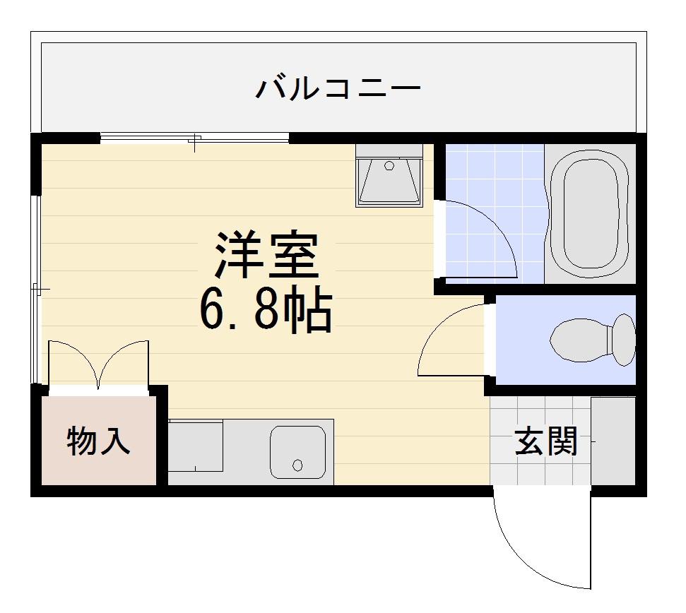 サンドリバース(ワンルーム/3階)の間取り写真