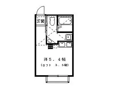 プラミネントII(ワンルーム/1階)の間取り写真