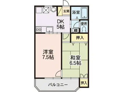 シャトー・オリンピア(2DK/1階)の間取り写真