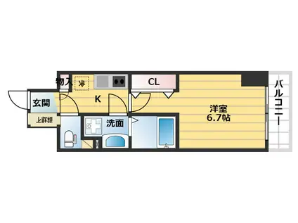 セレニテ心斎橋グランデ(1K/12階)の間取り写真