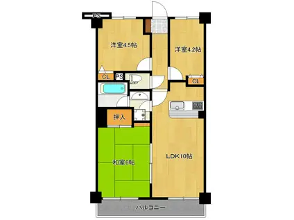 グレース壱番館(3LDK/7階)の間取り写真