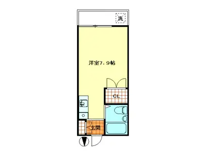 コーポタイセイ(ワンルーム/2階)の間取り写真