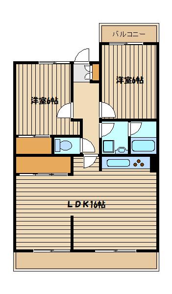 グランデール(2LDK/3階)の間取り写真