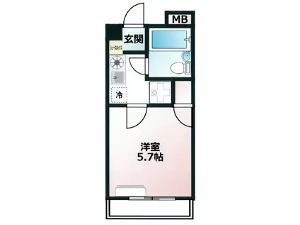 リンデンハイム(1K/2階)の間取り写真