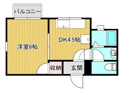 初めての一人暮らしにEXCEED エクシード(1DK/3階)の間取り写真