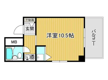 ダイアパレス新神戸(1K/2階)の間取り写真