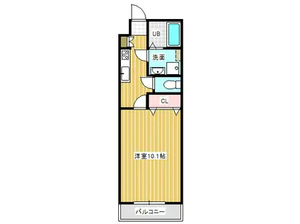 LOKELANI明石南(1K/2階)の間取り写真