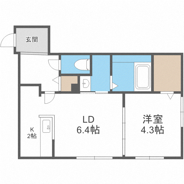 FUTABA SQUARE琴似(1LDK/3階)の間取り写真