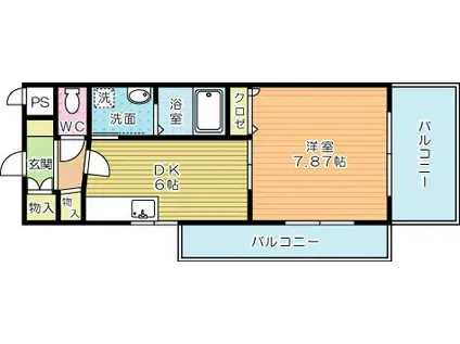 ギャラン吉野町(1DK/5階)の間取り写真