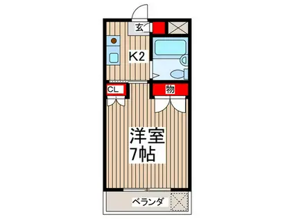 フォーシム庚申坂(1K/3階)の間取り写真