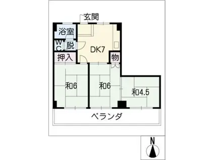 小川ビル(3DK/3階)の間取り写真