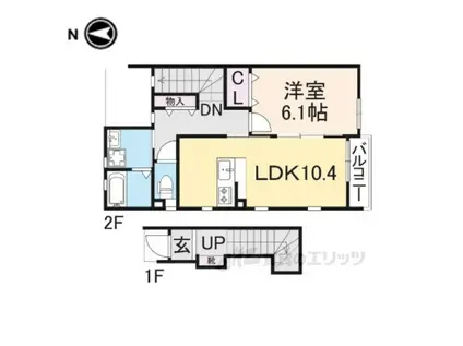 REFINADOHORYUJI(1LDK/2階)の間取り写真