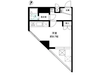 FUKASAWA614(ワンルーム/6階)の間取り写真