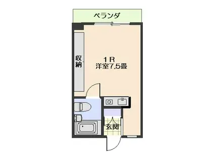 メゾン富士見(ワンルーム/2階)の間取り写真