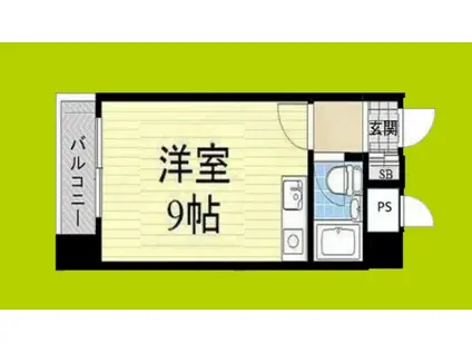 ケイアンドティ心斎橋(ワンルーム/3階)の間取り写真