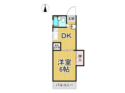 メゾン若菱(1DK/2階)の間取り写真