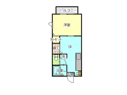 ＪＲ予讃線 川之江駅 徒歩23分 2階建 築27年(1DK/2階)の間取り写真