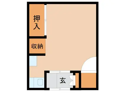 第一みどり荘(ワンルーム/1階)の間取り写真