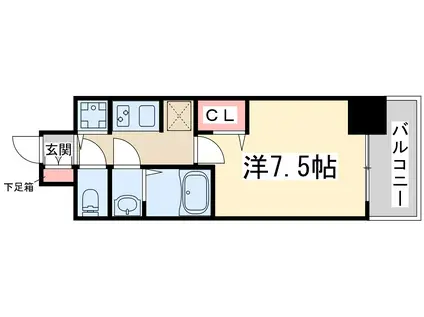 エスレジデンス江坂エミネンス(1K/12階)の間取り写真