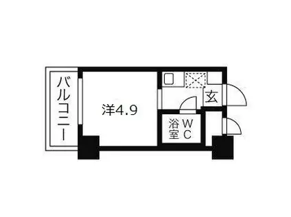ライオンズマンション三宮(1K/4階)の間取り写真