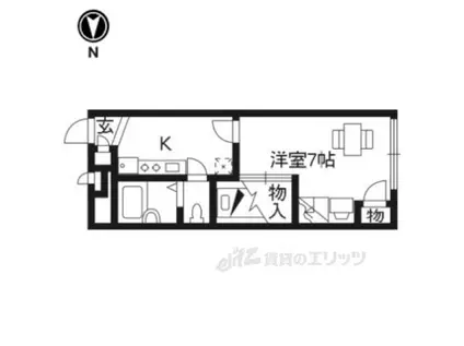 レオパレスカルム長岡京(1K/1階)の間取り写真