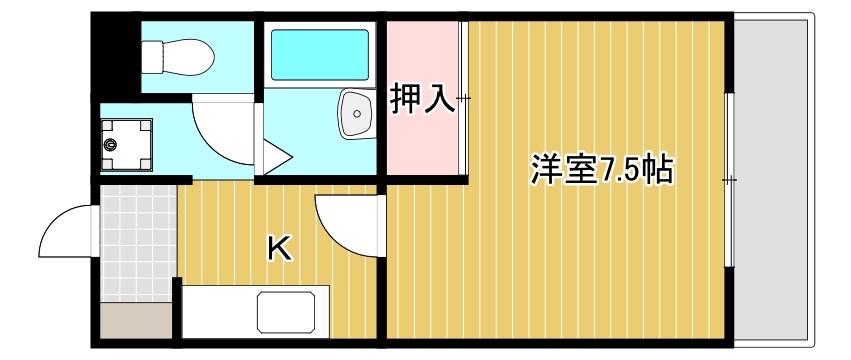 ハイツ・ユウリ(1K/1階)の間取り写真