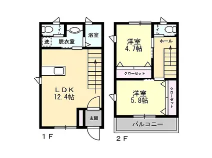 ARK ウエスト II(2LDK/1階)の間取り写真