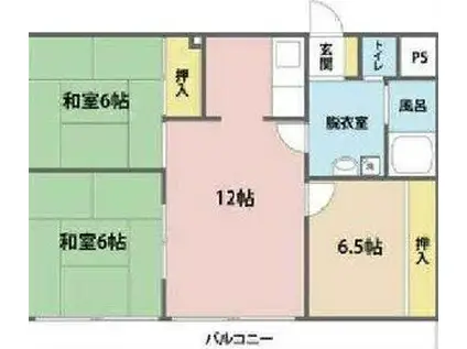 岩崎ハイツ(3LDK/5階)の間取り写真