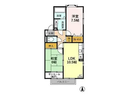 セジュールVAN(2LDK/2階)の間取り写真