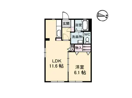 メゾン・エクランタンII(1LDK/1階)の間取り写真