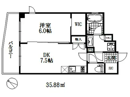 エステムコート神戸元町2リザーブ(1DK/3階)の間取り写真