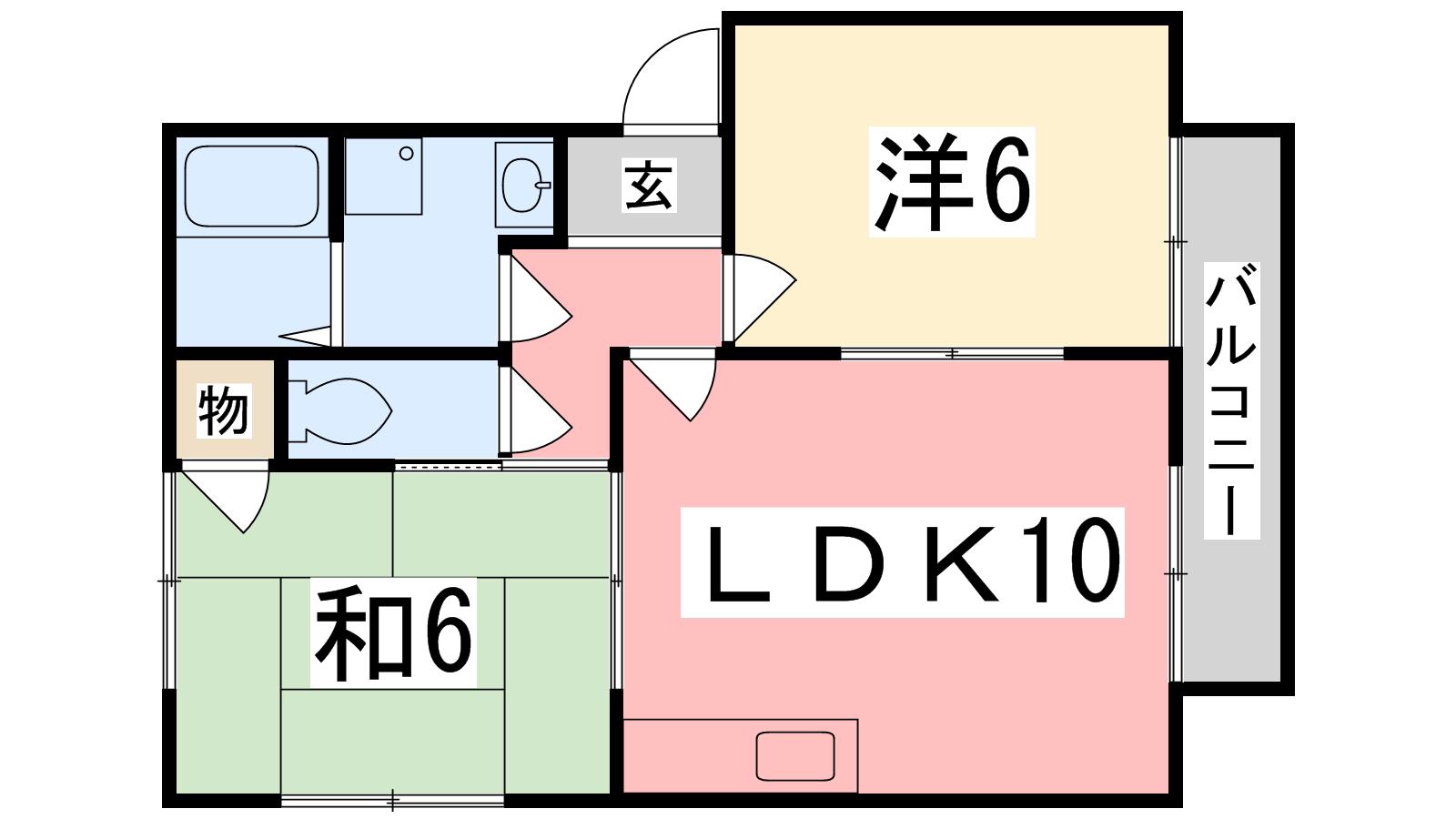 グリーンハイツ(2LDK/2階)の間取り写真