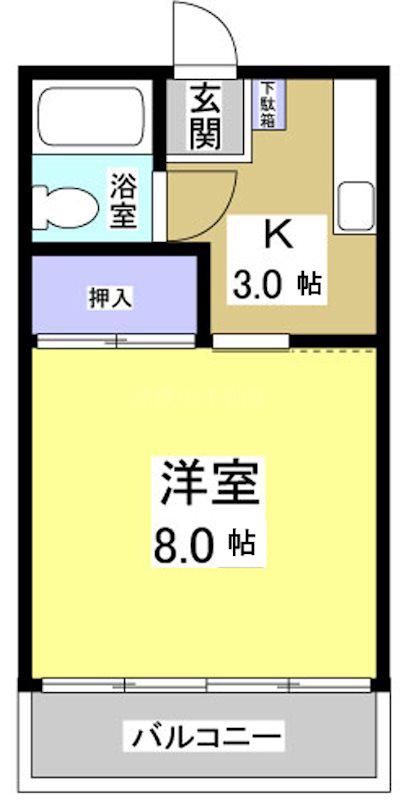 ロイヤル中泉(1K/2階)の間取り写真