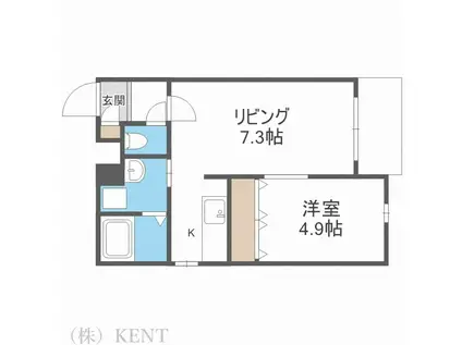 ディスティニーII(1LDK/5階)の間取り写真