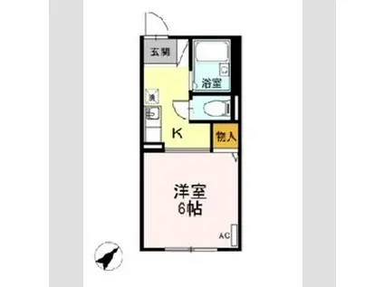 メゾンリヴィエールA(1K/2階)の間取り写真