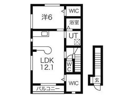 セレーノ・さくら(1LDK/2階)の間取り写真