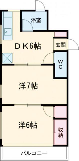 ニュー双葉マンション1号棟(2DK/3階)の間取り写真