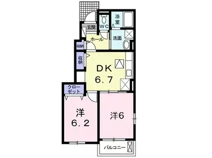 CAROL III(2DK/1階)の間取り写真