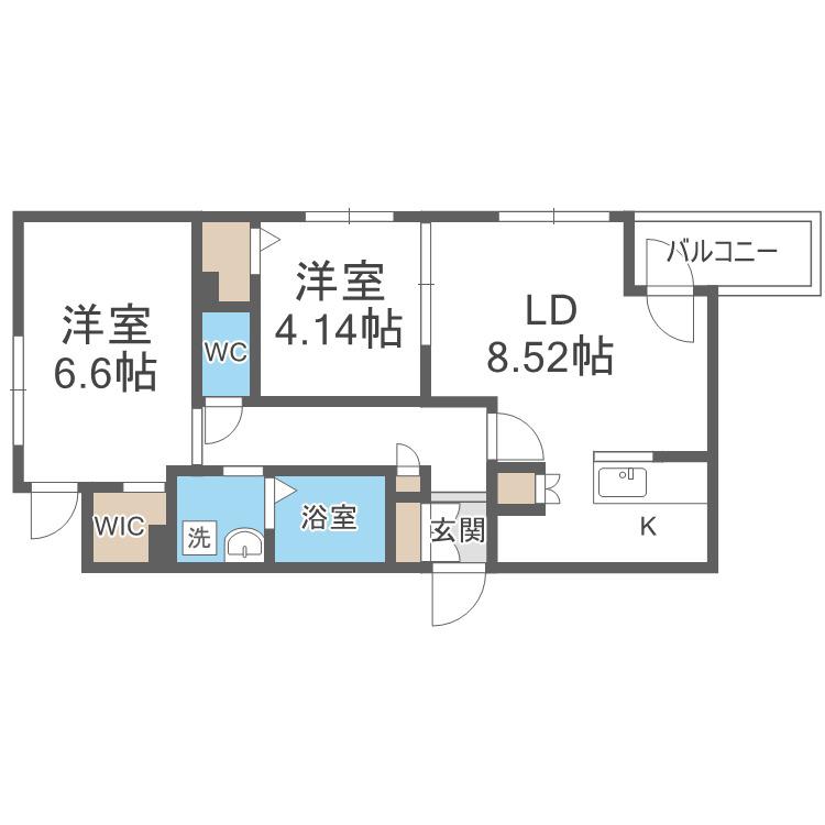 RESIDENCE SHINMEI HONGOU ウエスト(2LDK/3階)の間取り写真