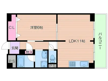 エルプラド京橋7号棟(1LDK/8階)の間取り写真