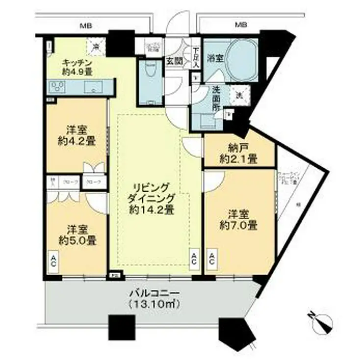芝浦アイランドケープタワー 40階階 間取り