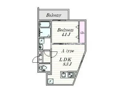 K ME(1LDK/2階)の間取り写真