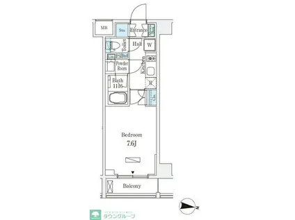 ラティエラ中野新井(1K/2階)の間取り写真