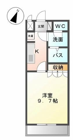 エスプリド伎倍(1K/2階)の間取り写真