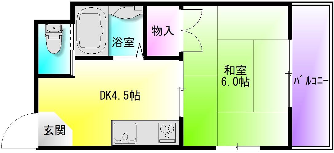 三和ハイツ(1DK/1階)の間取り写真