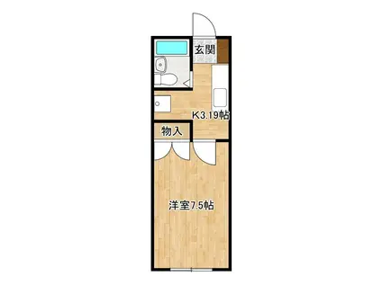 ヴェラハ菊川(1K/2階)の間取り写真